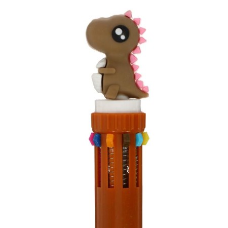 Handle Automatic Ball 10 color, "dinosaur", brown color, in the package-3