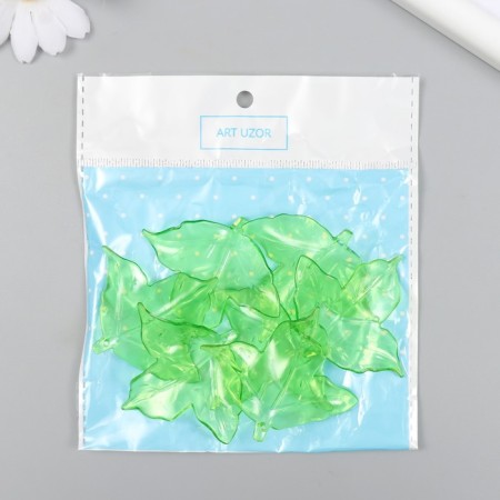 Decor for creativity plastic "leaflets" transparent green set 20 grams 0.4x5.6x5 cm-3
