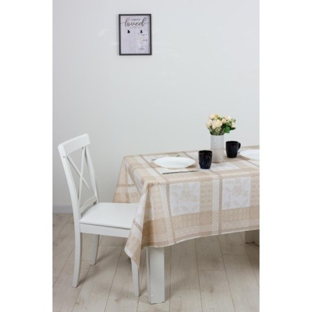 The oilcloth Lucia "Jilio", 140 cm, roll 20 pog. m, beige color-1