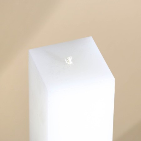 Interior candle white with concrete, bottom gold, 5 x 5 x17.5 cm-1