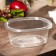 A plastic disposable container with an insoluble lid, 1 l, 17.5 × 14.9 × 7.9 cm, the color is transparent