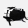 Youth backpack from textiles, 2 pockets, black/white color