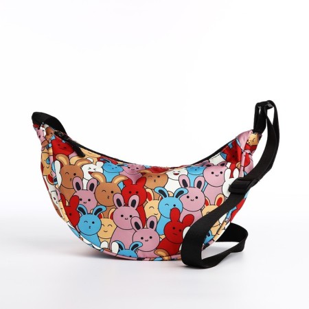 Youth bag with zipper, colorful/pink color-2