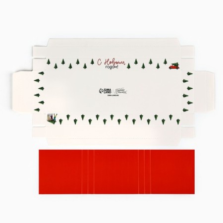 Box for Musser cakes “Happy New Year”, Christmas trees, 27 x 8.6 x 6.5 cm, New Year-6