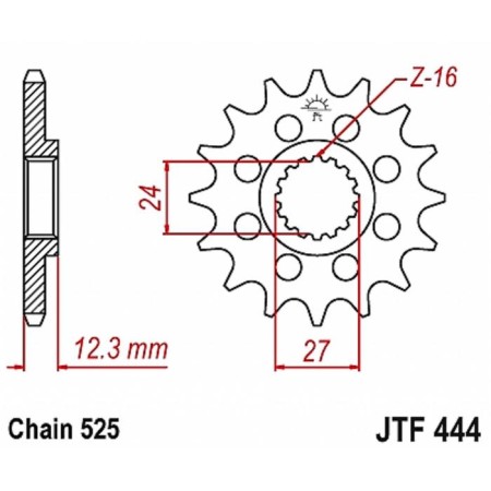 Front star (host) JTF444, chain 525, 17 teeth-1