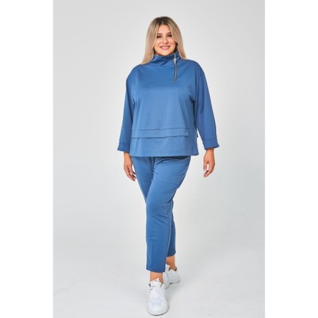 Female costume, size 62, gray-blue color-2