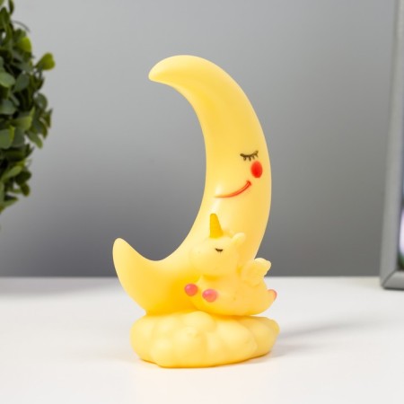 The nightlight "Moon and unicorn" LED from batteries yellow 5.5x10x14 cm Risalux-3