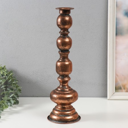 Summary Metal for 1 candle "Ermet" aged bronze 13.5x13.5x43.5 cm-1