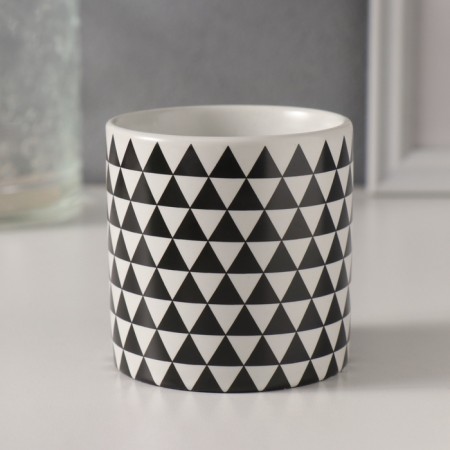 Bank for candles ceramics "Black Triangles" 200 ml 7.3x7.3x7.3 cm-4