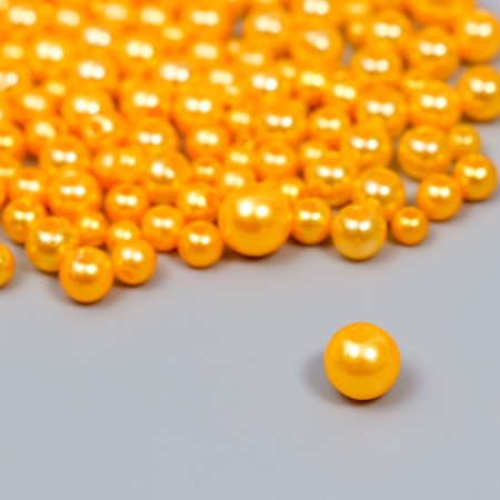 Beads for creativity plastic "Round. Orange" d = 3-8 mm, set 10 grams-1