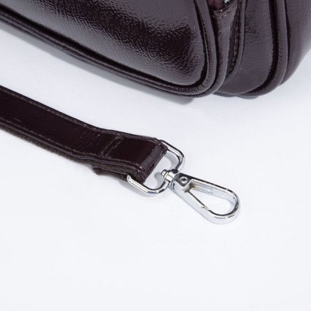 Cross-Bodi bag with zipper, burgundy color-5