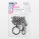 Ring for a keychain on a chain, with a carbine, d = 28 mm, 39 cm, silver color