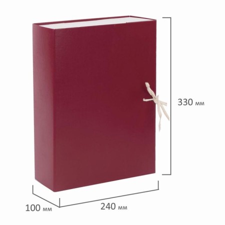 Archive box with A4 ties, a spine of 100 mm calligrata, boumvinyl, burgundy, 800 sheets-2