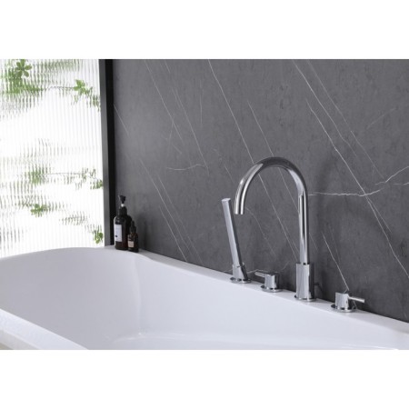 Bath mixer Abber Wasser Kreis AF8113, on board the bath, shower set, chrome-1