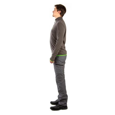 Payer Sweatshirt "Tahoe", fleece 150g, gray with green, rr 40-42 Height 170-176-4