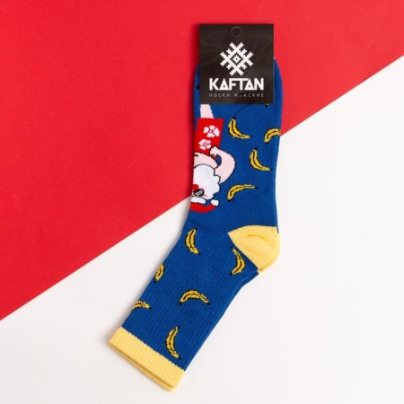New Year. New Year's socks KAFTAN "Chill" size 41-44 (27-29 cm), blue color-2