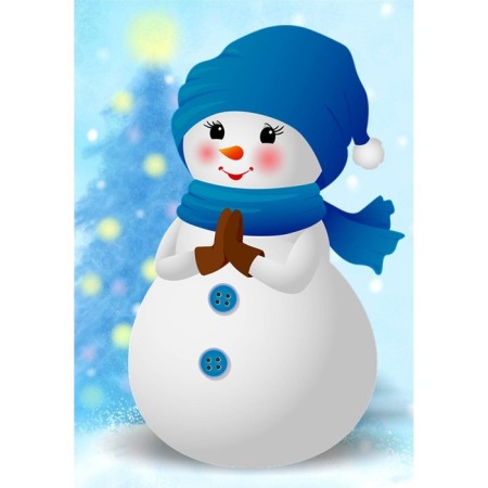 Diamond mosaic "Snowman", 29.5 × 20.5 cm, 20 colors