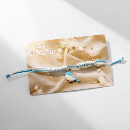 Bracelet Assorted "Bird" Sinichka, white-blue color