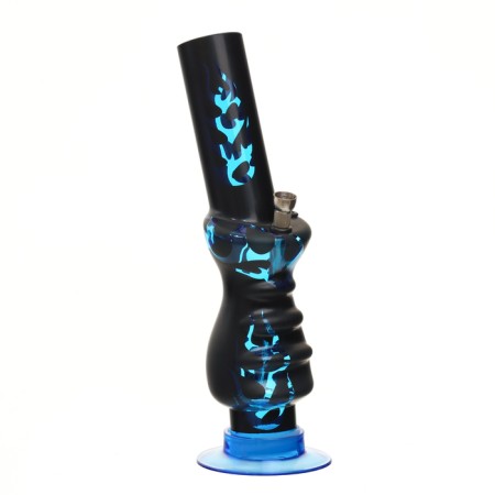 Bong, H-32 cm, "Flame", acrylic, blue