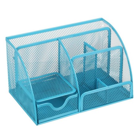 Chancellery trifle stand 7 departments, metal mesh, blue
