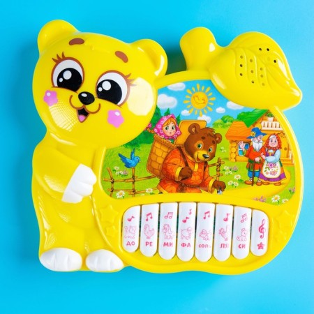 Musical Piano toy "Bear", Ionika, 4 games of the game, works from batteries-8