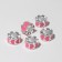 Diviner "Round dance of hearts", pink color in silver