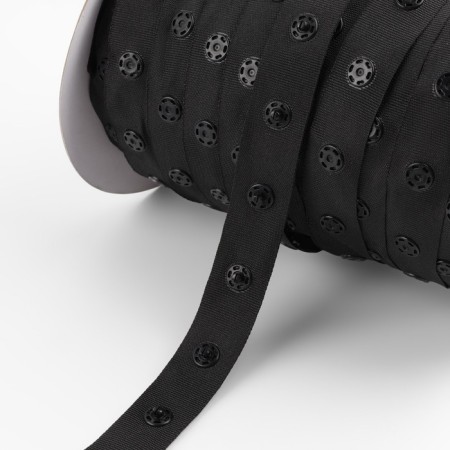 Braid with buttons, 25-25 mm, 17 mm × 45 ± 1 m, black color-4