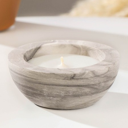 Aromatic candle in concrete "hemisphere", 9x4 cm, white, jasmine