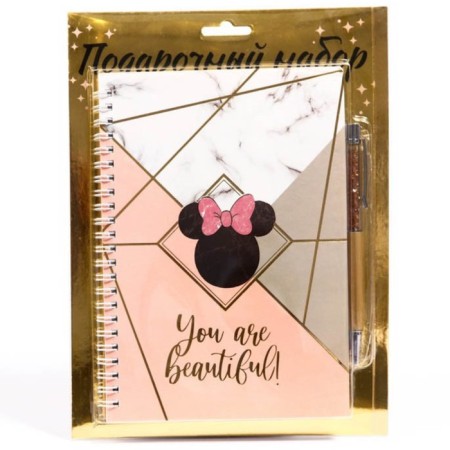 Gift set: A5 diary on the crest, 60 sheets and pen, Minnie Mouse-4