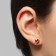 Earrings with rhinestones "Pusets" radiance, circle, d = 0.8, gold color in gold