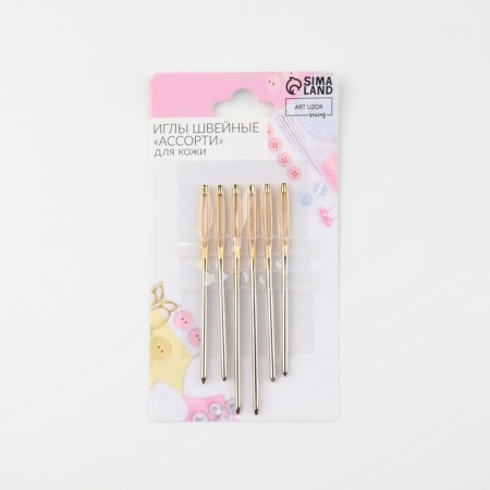 Sewing needles, for skin, with a golden ear, d = 2 mm, 6/7 cm, 6 pcs-3