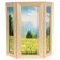 Wooden lampshade "dandelions" with glass inserts with UV seal, 33x29x12cm