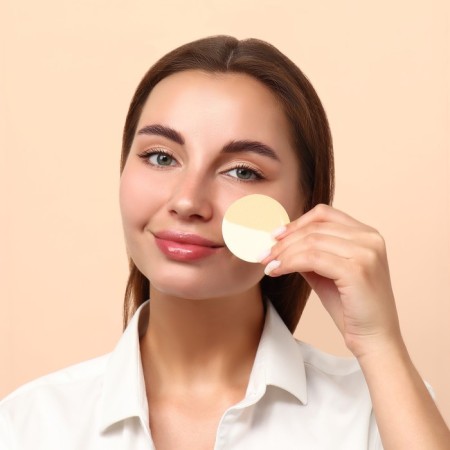 Makeup sponge, d = 5.5 cm, white/beige color-6