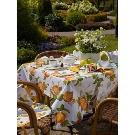 Shople Blossom tablecloth, size 150x220 cm apples, yellow-8