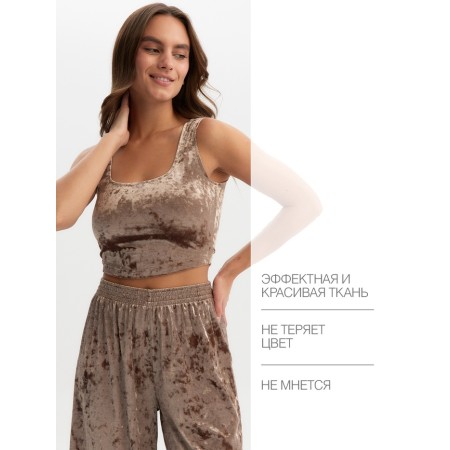 TOP female KAFTAN VELVET 44-46, coffee-1