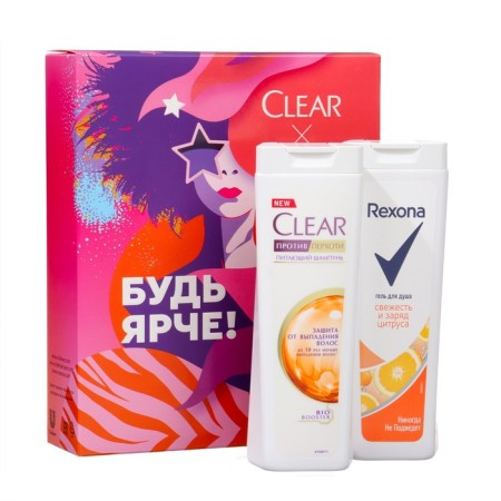 Gift set Clear + Rexona, Female, Shampoo, 200 ml + shower gel, 200 ml-3