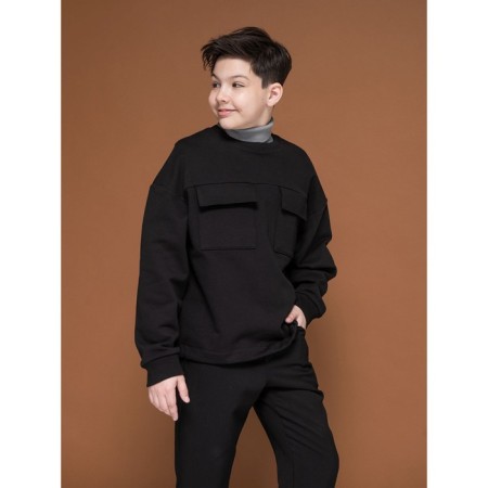 Sweatshirt for boys, height 116 cm, black color-10