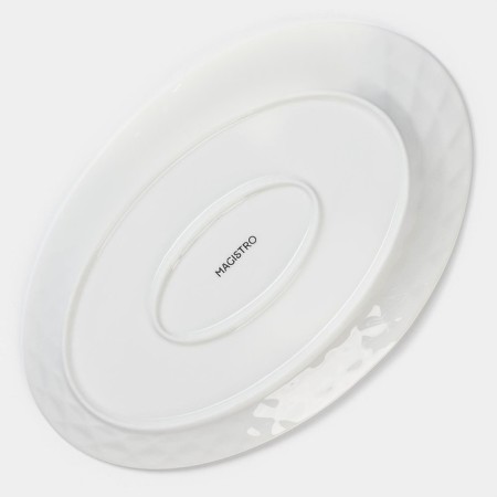 Porcelain dining plate Magistro "glare", 25 × 16.5 × 1.5 cm, white color-3