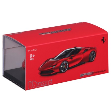 Racing machine Bburago Ferrari SF90 Stradale, Die-Cast, 1:43, Red color-11