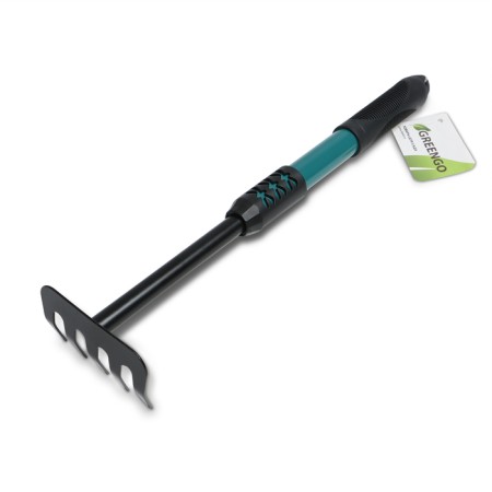Grave is small, straight, 5 teeth, length 40.5 cm, metal, metal handle with a rubber handle, Greengo-8