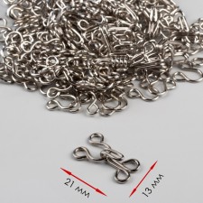 Sift hook No. 4, 21 × 13 mm, 100 pcs, silver color
