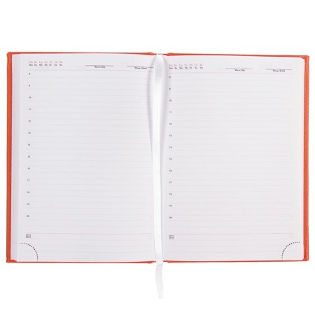 Deliciper of Leduced A5, 160 Vivevella sheets, Cover Artificial Leather, Corner perforation, Orange-2