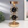 Summary Metal for 1 candle "Two black marble balls in the field" Gold 27x12x12 cm