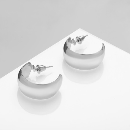 Earrings metal "crescent", color silver-1