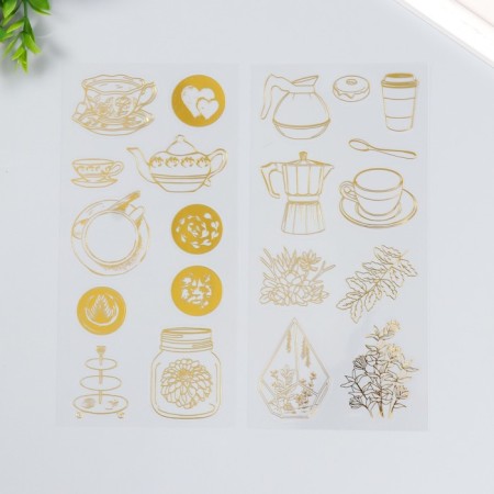 Stickers "tea party" set 2 sheets 8.5x17.5 cm