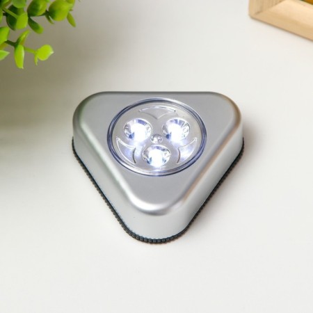 Night Pushlite "Triangle" 3xLED, 3AAA gray 6.5x6.5x2.5 cm Risalux-1