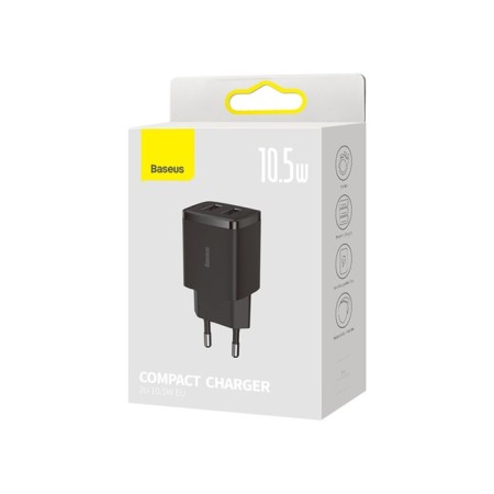 Network charger Baseus, 2USB, 2.1 A, 10.5W, black-10