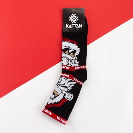 New Year's socks KAFTAN "Santa" size 41-44 (27-29 cm), black color-2