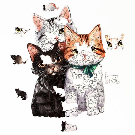 Puzzles wooden figured "kittens", 146 elements-9