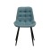 “Quarter U” chair, velor tenerife Dusty Blue / Metal Black
